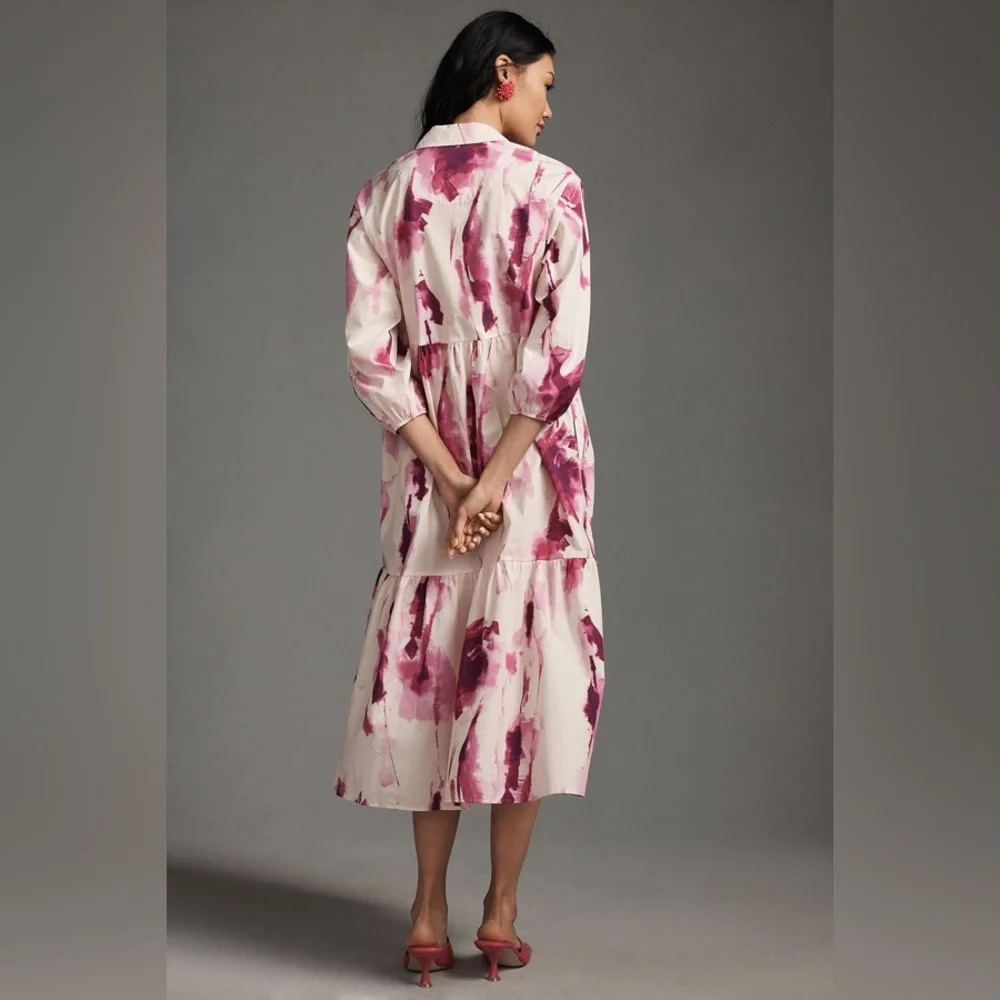 Anthropologie The Bettina Tiered Shirt Dress - Picture 3 of 13